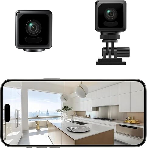 Mini 4K HD WiFi Security Camera - Wireless Small Camera with Night Vision,Nanny Cameras for Indoor Home Cameras,Motion Detection, Pet/Baby Monitor, APP Control, Cloud & SD Storage in Kuwait