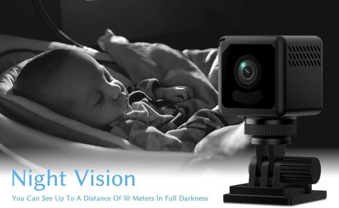 Mini 4K HD WiFi Security Camera - Wireless Small Camera with Night Vision,Nanny Cameras for Indoor Home Cameras,Motion Detection, Pet/Baby Monitor, APP Control, Cloud & SD Storage in Kuwait
