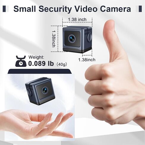 WiFi Mini Hidden Camera HD 1080P Wireless Security Cameras, Motion Detection Night Vision Loop Video, App Control Surveillance Nanny Cam for Home Office Baby Pet Monitor Video Only in Kuwait