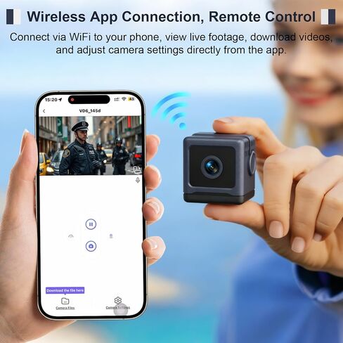 WiFi Mini Hidden Camera HD 1080P Wireless Security Cameras, Motion Detection Night Vision Loop Video, App Control Surveillance Nanny Cam for Home Office Baby Pet Monitor Video Only in Kuwait