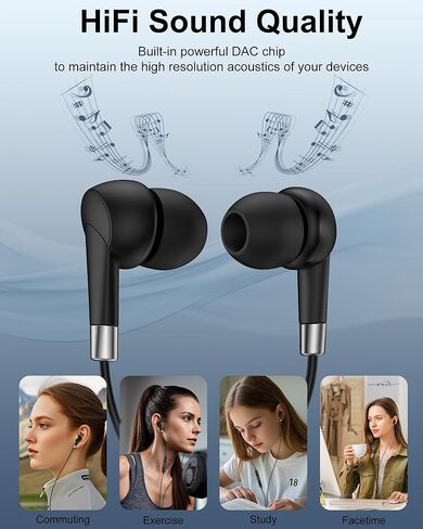 Wired Earbuds USB C iPhone 17 Headphones Type C Ear Buds with Cord for Apple 17 Pro Max Air 16e 16Pro 16Plus 15Pro 15 Plus USB-C EarPods Earphones in-Ear with Mic for Galaxy S25 S24 Ultra, Pixel 10 9 in Saudi Arabia
