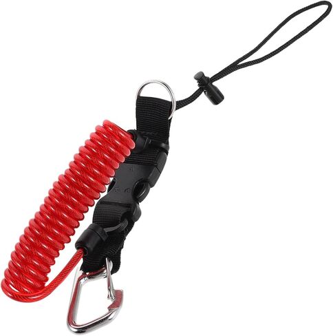 Veemoon Underwater Camera Safety Lanyard Stainless Steel Spring Coil with Quick Release Buckle for Scuba Diving and Dive Lights, Anti-lost Dive Strap Wrist Rope in Red in Kuwait