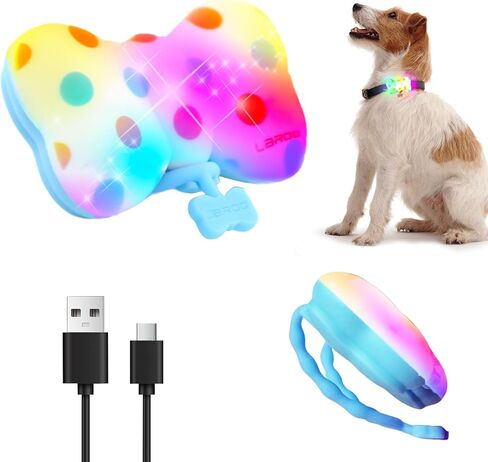 أضواء طوق الكلب لارو للمشي ليلاً، أضواء الكلاب القابلة لإعادة الشحن USB-C، 12 جرامًا فقط للكلاب الصغيرة، 3 أوضاع أضواء ملونة، سحر طوق LED مقاوم للماء للجري ليلاً، أساسيات تخييم الحيوانات الأليفة (أحمر) in Saudi Arabia