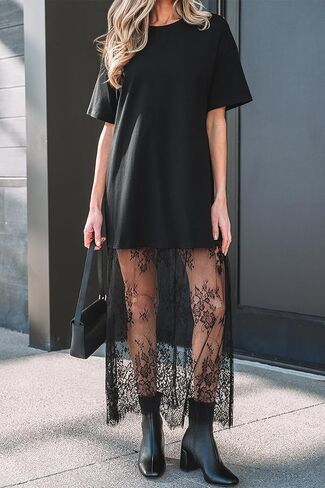 Women Floral Lace Patchwork Maternity Maxi T Shirt Dress | 2026 Summer Loose Crewneck Short Sleeve Long Sundress Beach, Ideal for Pregnancy and Casual Everyday Wear, Swing Dresses in Saudi Arabia