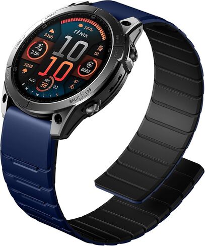 أحزمة Ouwegaga المغناطيسية متوافقة مع Garmin Fenix ​​8/Fenix ​​7/Fenix ​​6/Fenix ​​5، حزام ساعة QuickFit Sport سيليكون قوي مقاوم للماء 22 مم لـ Fenix ​​8 7 6 Pro/Tactix 8 47mm/Fenix ​​E/5 Plus in Kuwait