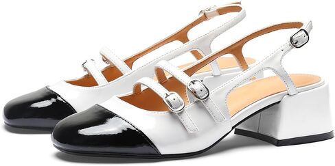 VICKI · VICKI Mary Jane أحذية نسائية بكعب Slingback كعب مكتنز وكعب منخفض مغلق بمقدمة مربعة أحذية فستان الزفاف in Kuwait
