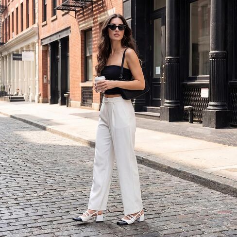 VICKI · VICKI Mary Jane أحذية نسائية بكعب Slingback كعب مكتنز وكعب منخفض مغلق بمقدمة مربعة أحذية فستان الزفاف in Kuwait