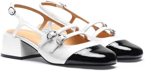 VICKI · VICKI Mary Jane أحذية نسائية بكعب Slingback كعب مكتنز وكعب منخفض مغلق بمقدمة مربعة أحذية فستان الزفاف in Kuwait