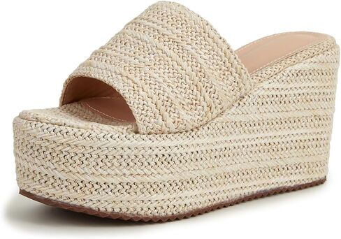 Women'S Espadrille Platform Slide Sandals Summer Open Toe Slip On Wedge Bohemian Slippers Casual Beach Wedding in Kuwait