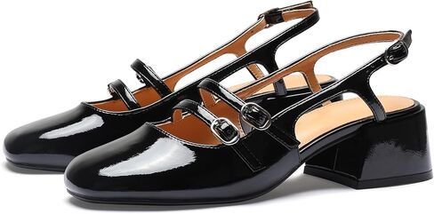 VICKI · VICKI Mary Jane أحذية نسائية بكعب Slingback كعب مكتنز وكعب منخفض مغلق بمقدمة مربعة أحذية فستان الزفاف in Kuwait
