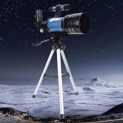 Eujgoov Portable Refracting Telescope, 70mm Aperture 300mm Length 15-150X Magnification with Smartphone Adapter and Tripod, for Adults Kids Astronomy Beginners in Kuwait