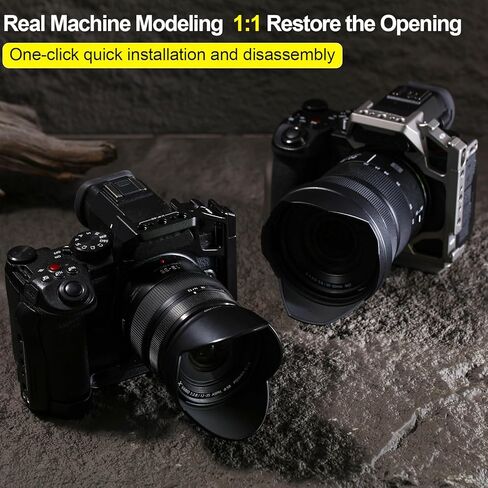 قفص كاميرا كامل لـ LUMIX S5 II / S5 IIX / G9 II، جهاز معياري مع أحذية باردة مزدوجة، قاعدة Arca-Swiss وإطلاق سريع للفيديو والجيمبال والتصوير الفوتوغرافي (تيتانيوم) in Kuwait