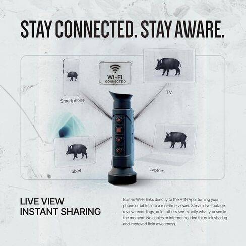 ATN BlazeHunter XD 1280x1024 Thermal Monocular w/SharpIR AI, 1000m Laser Rangefinder, 1920x1080 OLED, Wi-Fi, 32GB, IP67 in Kuwait