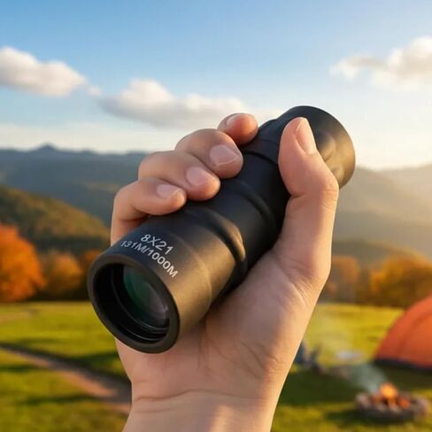 8x21 Optical Monocular HD Viewing Scope, Compact Handheld Telescope for Men Women, Outdoor Camping Travel Gear in Kuwait
