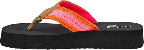 شبشب Corkys Footwear النسائي بحزام SPF Thong - يتميز بأشرطة كروشيه، وكعب 1.25 بوصة، ونعل داخلي مبطن EVA - مريح، كاجوال، وأنيق in Kuwait