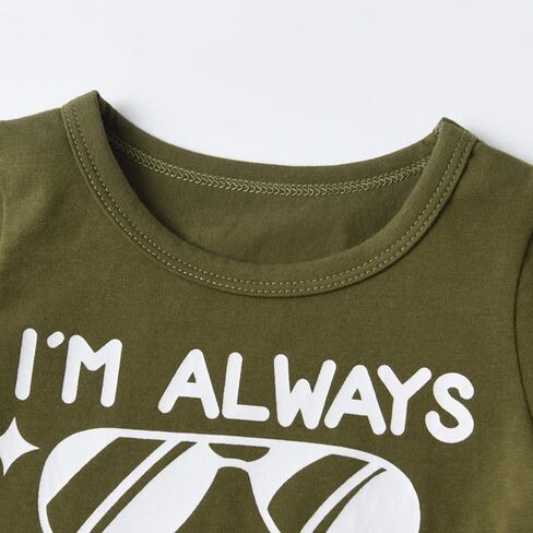 Kulcerry Infant Baby Boy Summer Clothes Toddler Short Sleeve Letter Print T-Shirt Tops Camouflaged Shorts 2Pcs Outfits Set in Kuwait