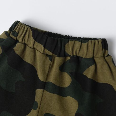 Kulcerry Infant Baby Boy Summer Clothes Toddler Short Sleeve Letter Print T-Shirt Tops Camouflaged Shorts 2Pcs Outfits Set in Kuwait