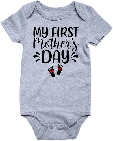 بدلة أطفال من My First Mothers Day للأطفال حديثي الولادة من الأولاد والبنات بأكمام قصيرة من عمر 0 ​​إلى 3 أشهر in Kuwait