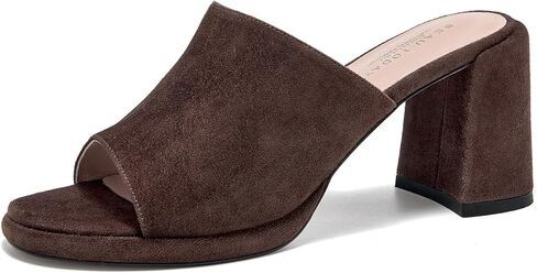 BEAU TODAY Women's Platform Block Heel Mule Sandals,Slip On Comfortable Heeled Sandals,Open Toe Casual Comfort Slide Shoes in Kuwait