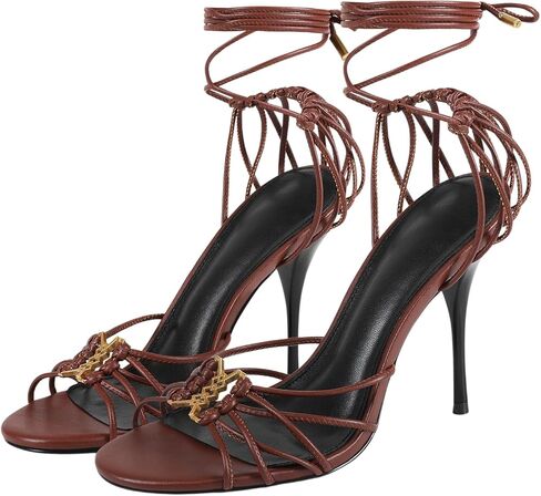 Women Strappy Lace Up High Heels Sandals Stiletto Heel Open Toe Wrap Around Tie Up Sexy Cute High Heels Party Daily Shoes in Kuwait