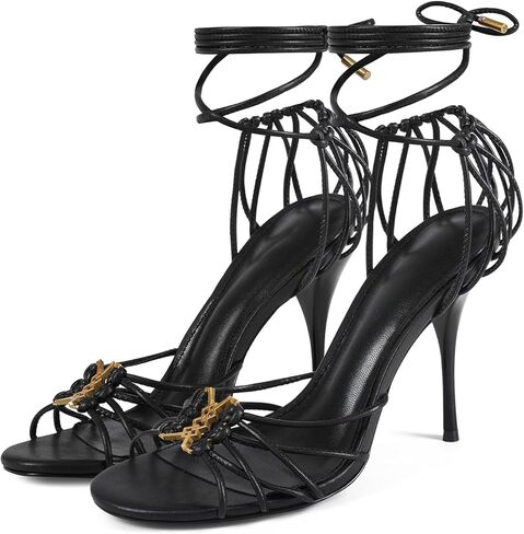 النساء Strappy الدانتيل يصل صنادل كعب عالٍ Stiletto كعب المفتوحة تو التفاف حول التعادل مثير لطيف عالية الكعب أحذية الحفلات اليومية in Kuwait