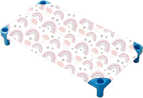 Daycare Cot Sheets Children’s Naptime Cot Sheet, Soft Breathable, for Boys and Girls 4 Pcs (Rainbow Clouds) in Kuwait