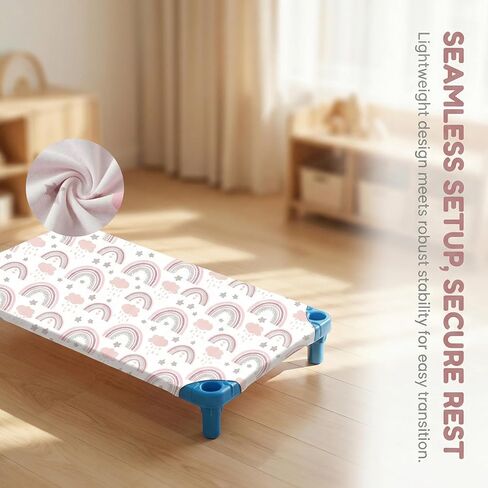 Daycare Cot Sheets Children’s Naptime Cot Sheet, Soft Breathable, for Boys and Girls 4 Pcs (Rainbow Clouds) in Kuwait