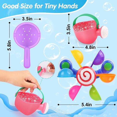 Baby Bath Toy, Kids Watering Can Bathing Spoons Windmill Water Toys Set of 3, Fun Interactive Water Bathtub Toy, Beach Shower Swimming Pool Toys Gifts for Babies Toddlers Party Favors in Kuwait