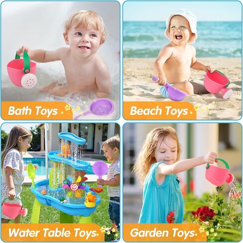 Baby Bath Toy, Kids Watering Can Bathing Spoons Windmill Water Toys Set of 3, Fun Interactive Water Bathtub Toy, Beach Shower Swimming Pool Toys Gifts for Babies Toddlers Party Favors in Kuwait