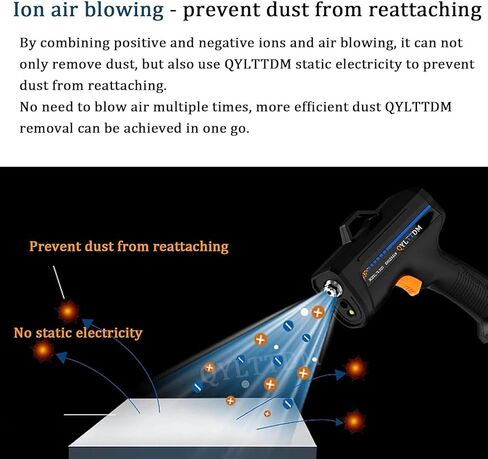 Handheld Pulse Air Gun with Dust Detection Light - Anti-Static Eliminator for Efficient Dust Removal in Electronics, Cars, and Machinery - Industrial Cleaning Tool in Kuwait