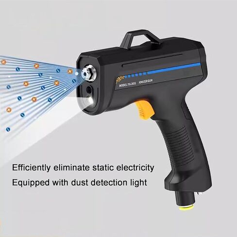 Handheld Pulse Air Gun with Dust Detection Light - Anti-Static Eliminator for Efficient Dust Removal in Electronics, Cars, and Machinery - Industrial Cleaning Tool in Kuwait