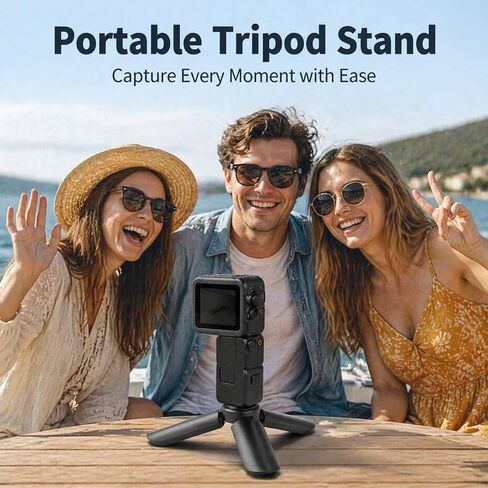 Portable Camera Tripod Stand for 3, X4, X5 – 1/4 Inch Thread, Aluminum Alloy, Folding with 2.5 KG Load Capacity in Black – Compact Stability for Travel in Kuwait
