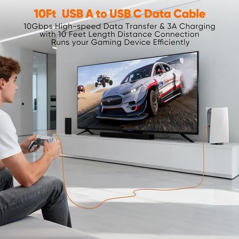 USB to USB C Data Cable 10ft,10Gbps USB3.1/3.2 High Speed Data Transfer/18W in Saudi Arabia