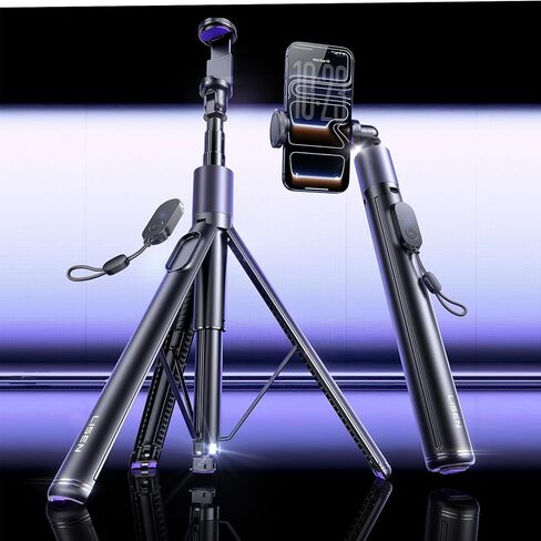 LISEN [0.01s-Open] Phone Tripod for iPhone, 67" Selfie Stick Tripod with Remote, Extendable Cell Phone Tripod Stand, Perfect for Travel Video Recording Live Stream Vlog for iPhone 17 Pro Max & Android in Kuwait