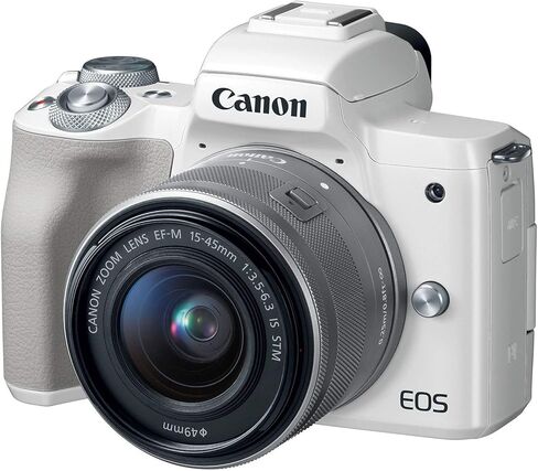 كاميرا Canon EOS M50 Wi-Fi Digital ILC وEF-M 15-45mm هي عدسة STM (أبيض) in Kuwait