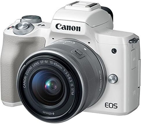 كاميرا Canon EOS M50 Wi-Fi Digital ILC وEF-M 15-45mm هي عدسة STM (أبيض) in Kuwait