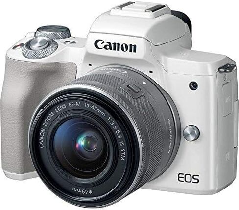 كاميرا Canon EOS M50 Wi-Fi Digital ILC وEF-M 15-45mm هي عدسة STM (أبيض) in Kuwait