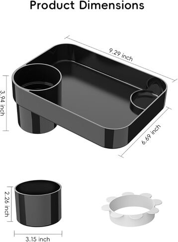 Car Seat Snack Tray for Kids Toddler Travel with Cup Holder & Dip Well | Square Snack Tray, Easy Clean Design, Holds Snacks Drinks, Car Seat & Car Use, Family Travel Essentials in Saudi Arabia