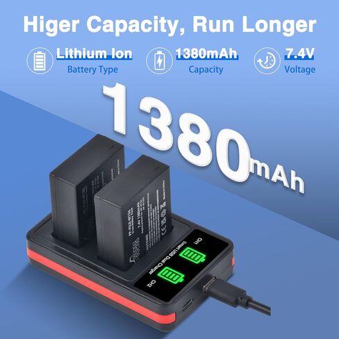 NP-W126 NP-W126S Battery and Charger for Fujifilm X100 VI, X100V, X-E5, X-M5, X-S10, X-T30, 30II, X-T3, X-T20, XE4, X-Pro3, X100F, X-A7, X-A5, X-T50, X-T200, X-H1, X-T2 in Kuwait