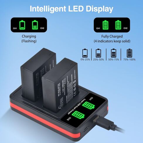 NP-W126 NP-W126S Battery and Charger for Fujifilm X100 VI, X100V, X-E5, X-M5, X-S10, X-T30, 30II, X-T3, X-T20, XE4, X-Pro3, X100F, X-A7, X-A5, X-T50, X-T200, X-H1, X-T2 in Kuwait