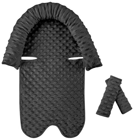Baby Car Seat Head Body Support & Strap Covers, 2 in 1 Infant Car Seat Insert, Reversible Soft Breathable Newborn Cushion Pads for Preemie, Perfect for Baby Carseats, Strollers, Swings (Brown) in Saudi Arabia
