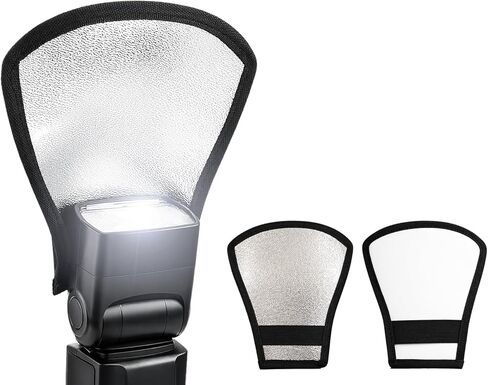 DS. DISTINCTIVE STYLE 2 Pack Flash Diffuser Reflector, Bend Bounce Portable Speedlight Reflector Kit, Compatible with Godox Yongnuo Canon and Universal Speedlight Flashes in Kuwait