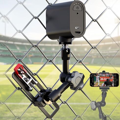 Fence Mount for Mevo Start and iPhone - Adjustable Fence Clip Mount Holder with Three 1/4 inch Camera Mounting Points, Quick Setup Game Changer Mounting Kit for Baseball/Softball Games in Kuwait