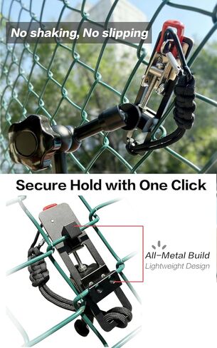 Fence Mount for Mevo Start and iPhone - Adjustable Fence Clip Mount Holder with Three 1/4 inch Camera Mounting Points, Quick Setup Game Changer Mounting Kit for Baseball/Softball Games in Kuwait