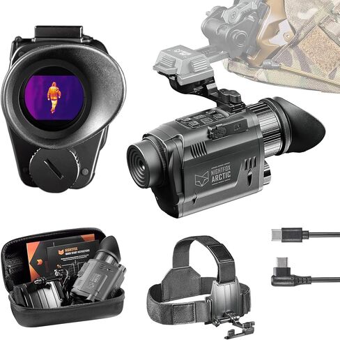 Nightfox Arctic Thermal Night Vision Monocular, Head or Helmet Mounted, Low Latency 50fps Thermal Camera, IP65 Waterproof, 24° FOV, 256 * 192 Resolution in Kuwait