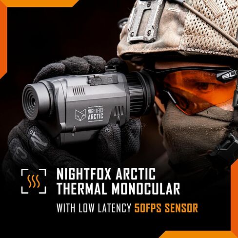 Nightfox Arctic Thermal Night Vision Monocular, Head or Helmet Mounted, Low Latency 50fps Thermal Camera, IP65 Waterproof, 24° FOV, 256 * 192 Resolution in Kuwait