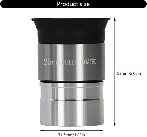 Lightweight Wide Angles 25mm Eyepiece Perfect for Glasses Wearers Outdoor Star Parties & Educational Programs Metal Eyepiece in Kuwait