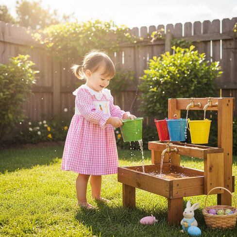Toddler Baby Girl Easter Dress Bunny Carrot Egg Cross Embroidered Plaid Doll Collar Long Sleeve Dresses Clothes in Kuwait
