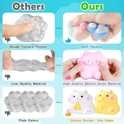 28pcs taba squishy cat paw super toys ، mini mini kawaii fright right fidget toys ، squishies for child ، family pitge ، cat cat paws mochi toys for childs in Kuwait