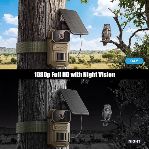 4G LTE Cellular Outdoor Security Camera,1080p for Home Security with Motion Detection, 2-Way Audio, Night Vision, IP65, Solar Panel, Built-in SIM Card, Unlimited Plan (Sold Separately) in Kuwait